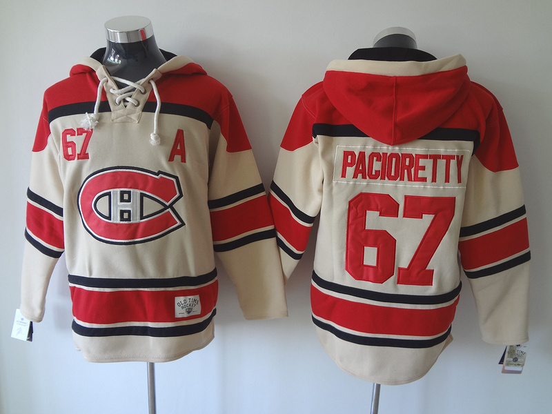 Canadiens 67 Max Pacioretty Cream All Stitched Hooded Sweatshirt