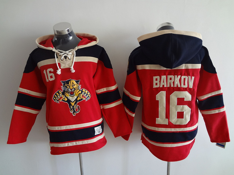 Panthers 16 Aleksander Barkov Red All Stitched Hooded Sweatshirt