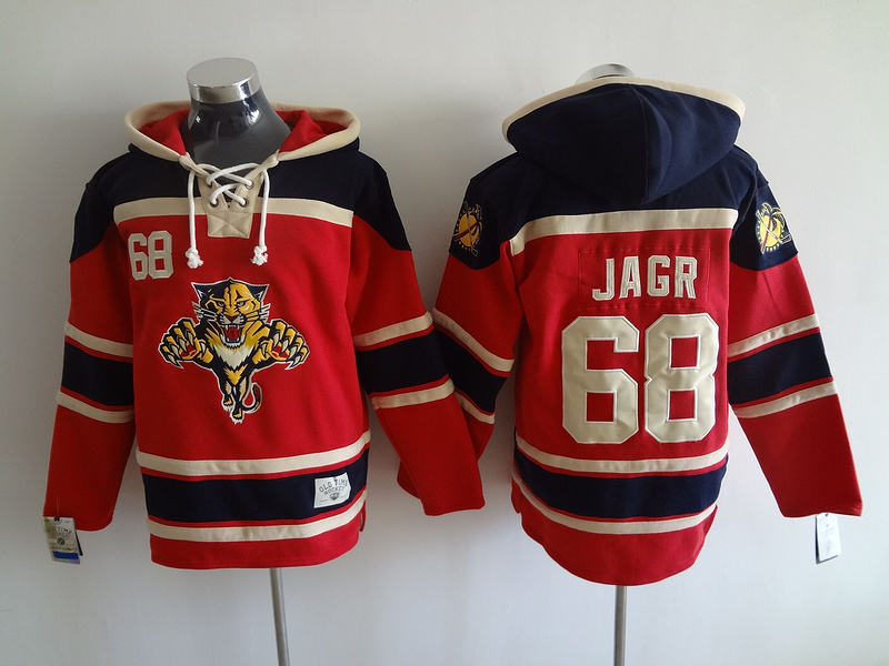 Panthers 68 Jaromir Jagr Red All Stitched Hooded Sweatshirt