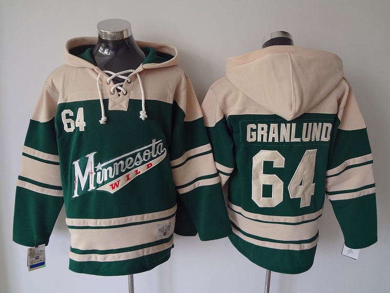 Wild 64 Mikael Granlund Green All Stitched Hooded Sweatshirt