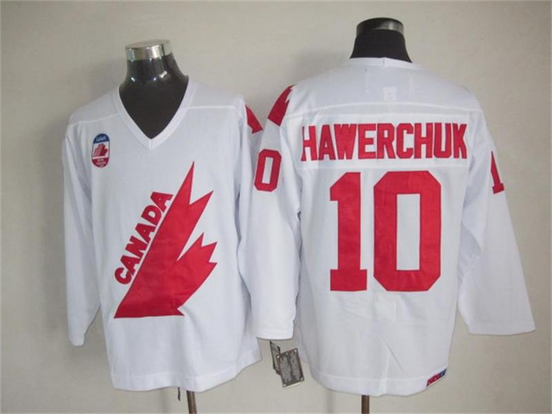 Canada 10 Hawerchuk White Throwback Jersey