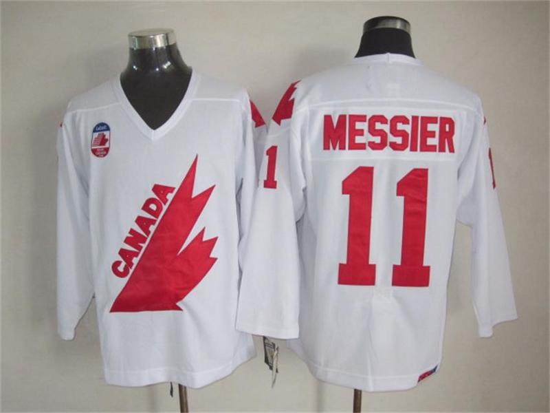 Canada 11 Messier White Throwback Jersey