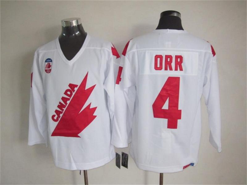 Canada 4 Orr White Throwback Jersey