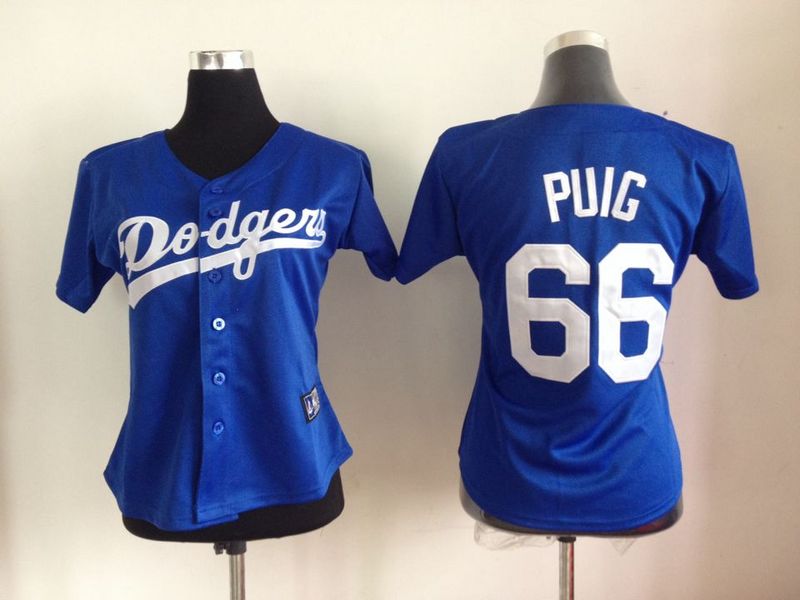 Dodgers 66 Puig Blue Women Jersey