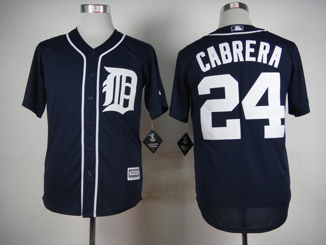 Tigers 24 Cabrera Blue New Cool Base Jersey - Click Image to Close