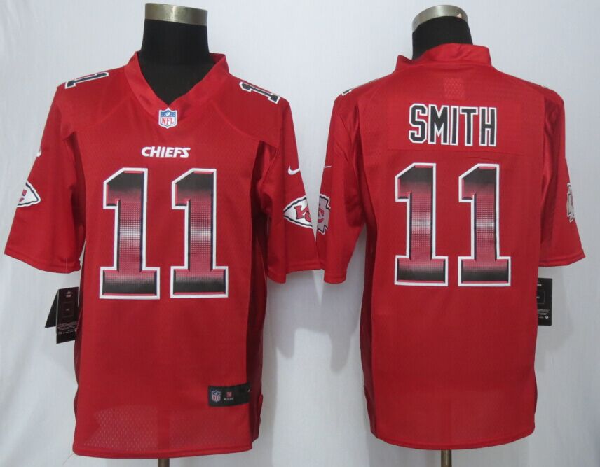 Nike Chiefs 11 Alex Smith Red Pro Line Fashion Strobe Jersey