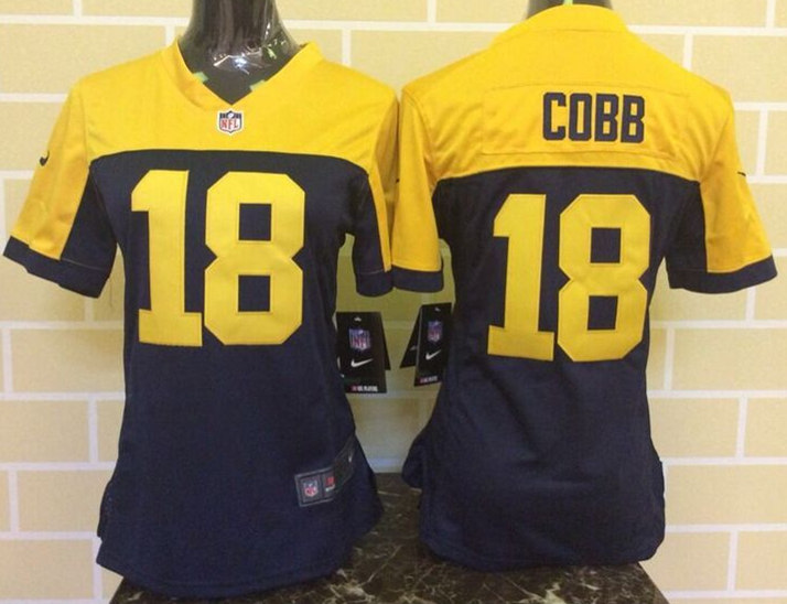 Nike Packers 18 Randall Cobb Navy Blue Alternate Women Game Jersey - Click Image to Close