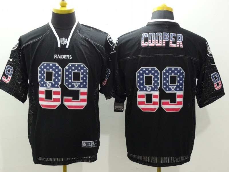 Nike Raiders 89 Amari Cooper Black USA Flag Elite Jersey