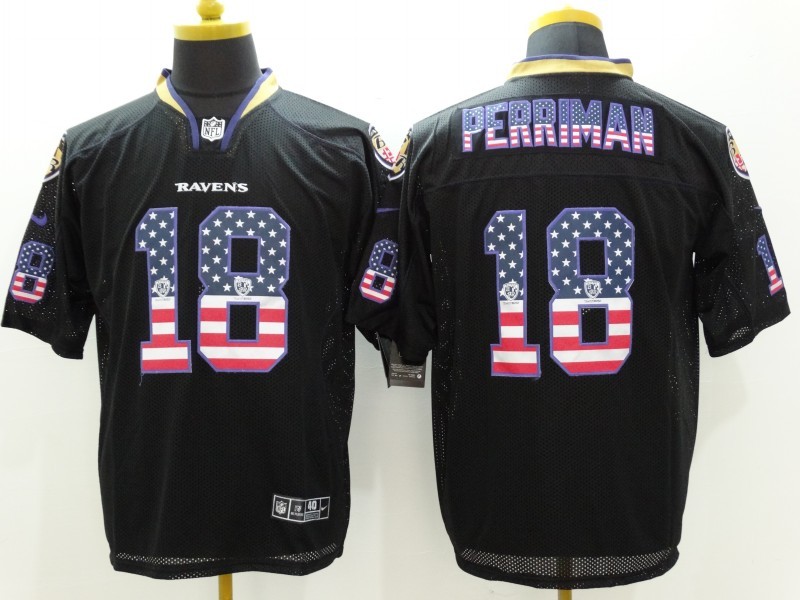 Nike Ravens 18 Breshad Perriman Black USA Flag Elite Jersey
