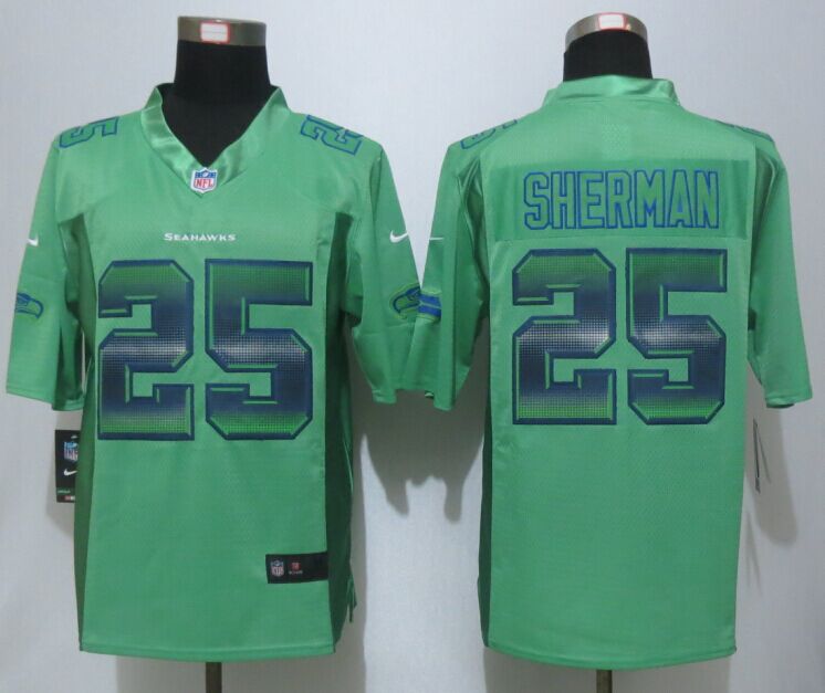 Nike Seahawks 25 Richard Sherman Green Pro Line Fashion Strobe Jersey
