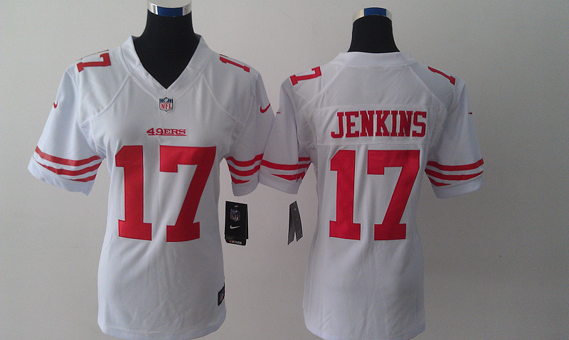 Nike 49ers 17 A.J. Jenkins White Limited Women Jersey