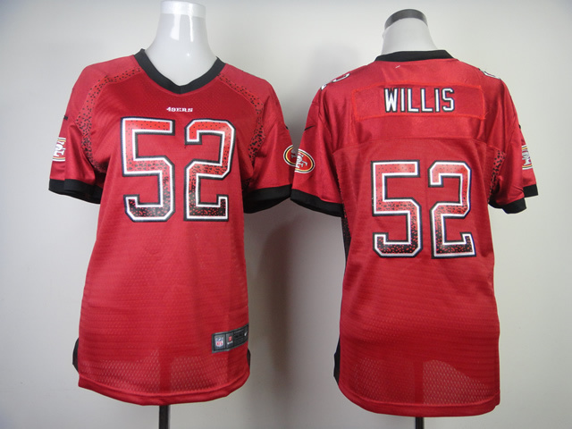 Nike 49ers 52 Patrick Willis Red Drift Fashion Women Jersey