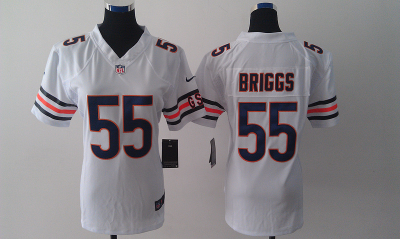 Nike Bears 55 Lance Briggs White Limited Women Jersey
