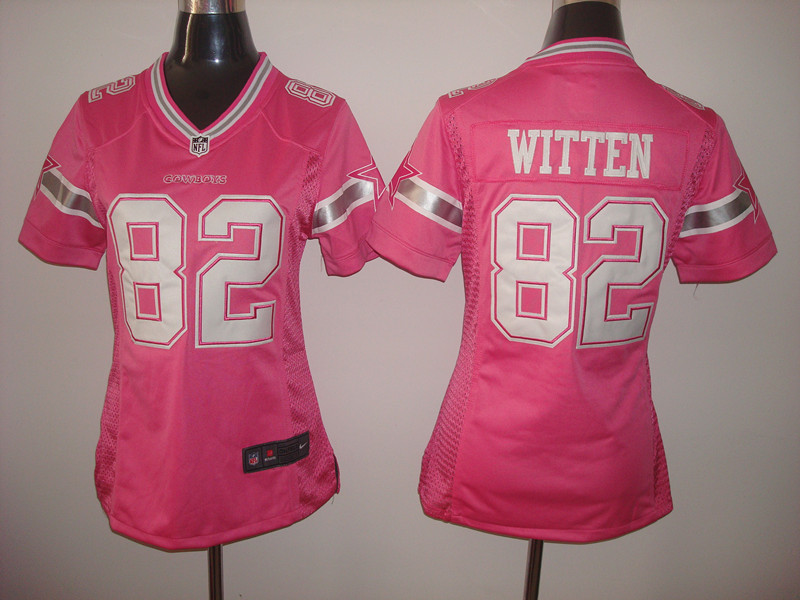 Nike Cowboys 82 Jason Witten Pink Women Game Jersey