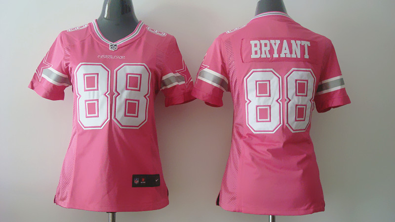 Nike Cowboys 88 Dez Bryant Pink Women Game Jersey - Click Image to Close