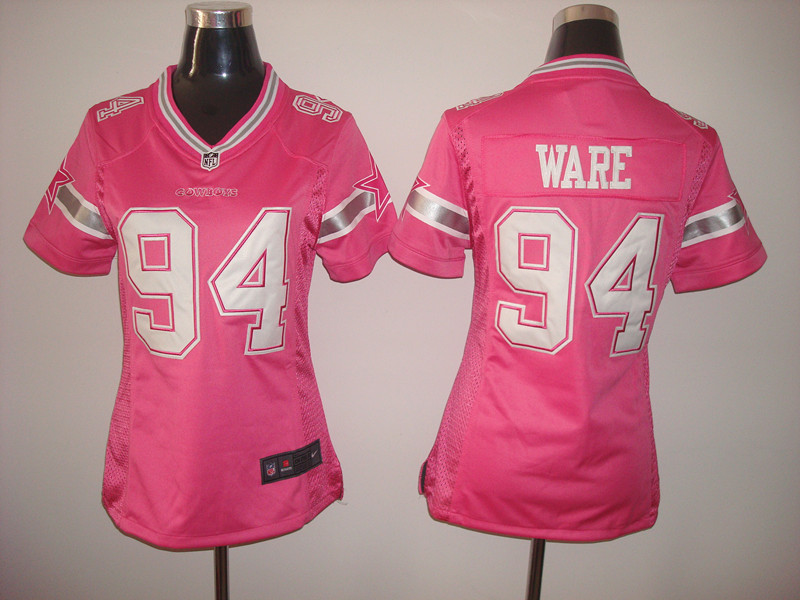 Nike Cowboys 94 DeMarcus Ware Pink Women Game Jersey