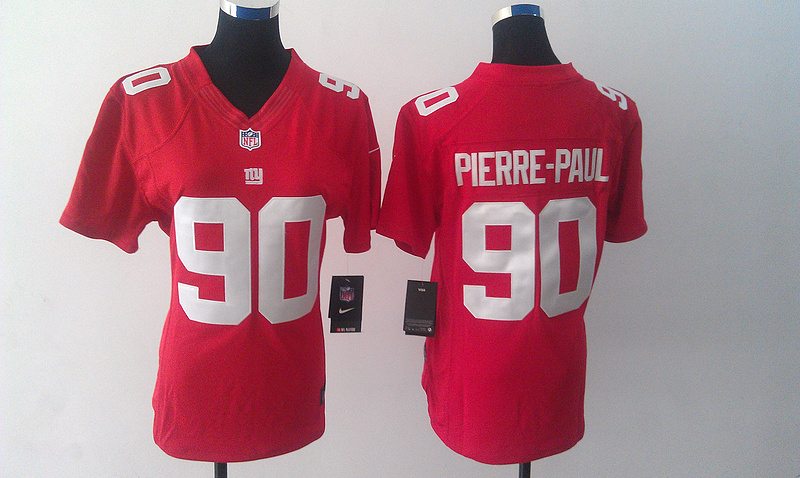 Nike Giants 90 Jason Pierre Paul Red Limited Women Jersey