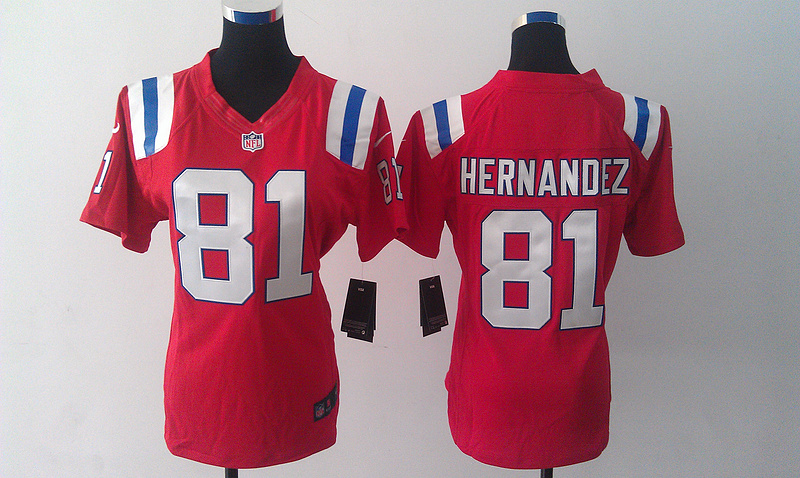 Nike Patriots 81 Aaron Hernandez Red Limited Women Jersey