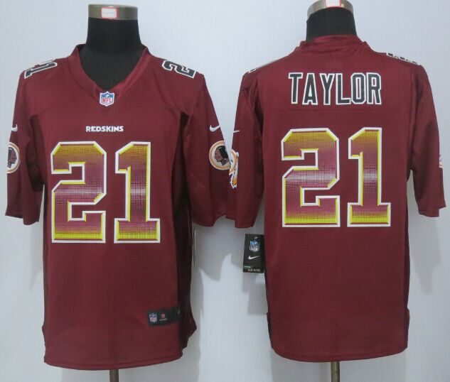 Nike Redskins 21 Sean Taylor Red Pro Line Fashion Strobe Jersey