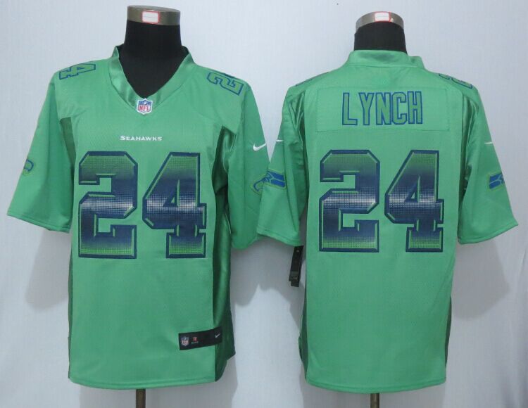 Nike Seahawks 24 Marshawn Lynch Green Pro Line Fashion Strobe Jersey