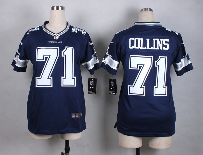 Nike Cowboys 71 La'el Collins Blue Women Game Jersey