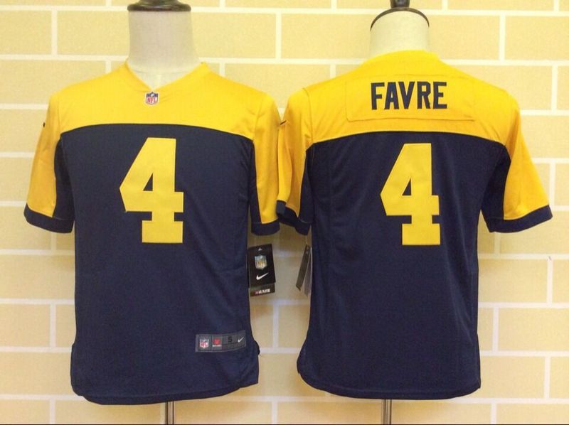 Nike Packers 4 Brett Favre Navy Blue Alternate Youth Game Jersey