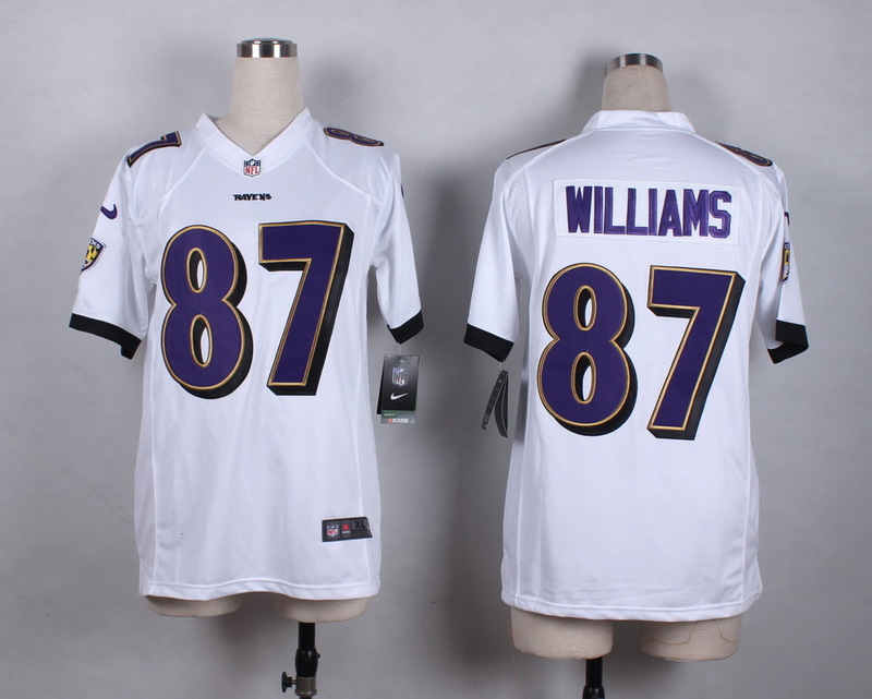 Nike Ravens 87 Maxx Williams White Women Game Jersey