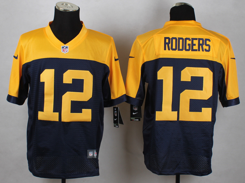 Nike Packers 12 Aaron Rodgers Navy Blue Alternate Elite Jersey