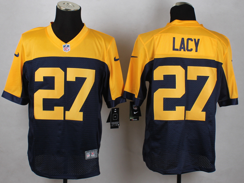 Nike Packers 27 Eddie Lacy Navy Blue Alternate Elite Jersey