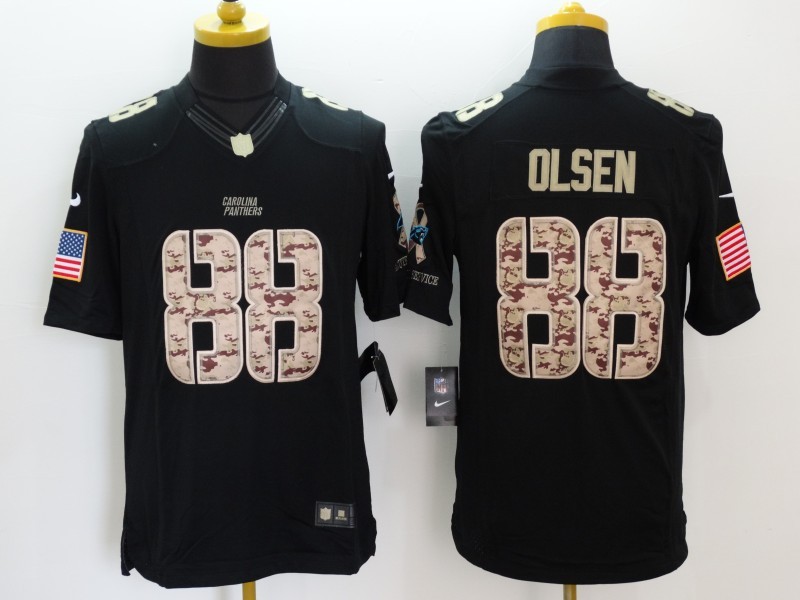 Nike Panthers 88 Greg Olsen Black Salute To Service Limited Jersey