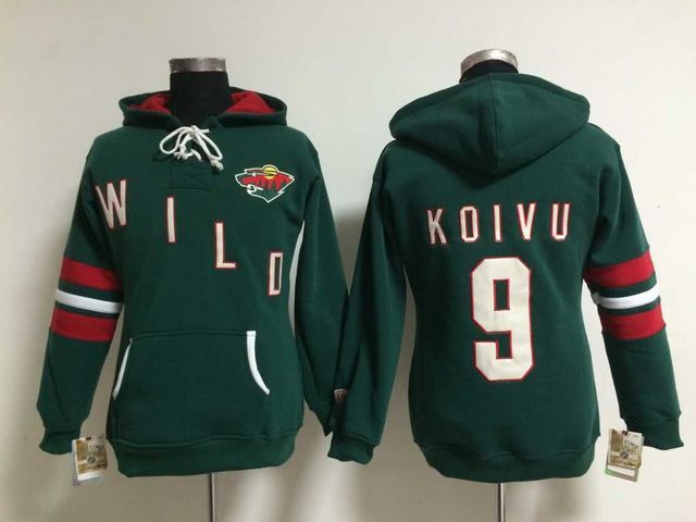Wild 9 Mikko Koivu Green Women All Stitched Hooded Sweatshirt