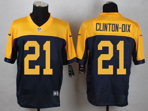 Nike Packers 21 Ha Ha Clinton Dix Navy Blue Alternate Elite Jersey - Click Image to Close
