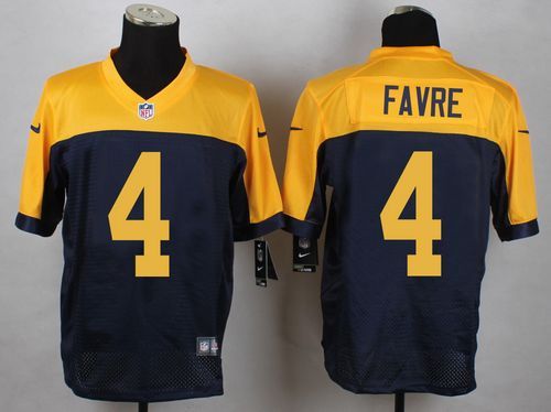 Nike Packers 4 Brett Favre Navy Blue Alternate Elite Jersey - Click Image to Close