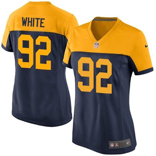 Nike Packers 92 Reggie White Navy Blue Alternate Women Game Jersey - Click Image to Close