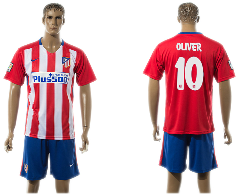 2015-16 Atletico Madrid 10 OLIVER Home Jersey