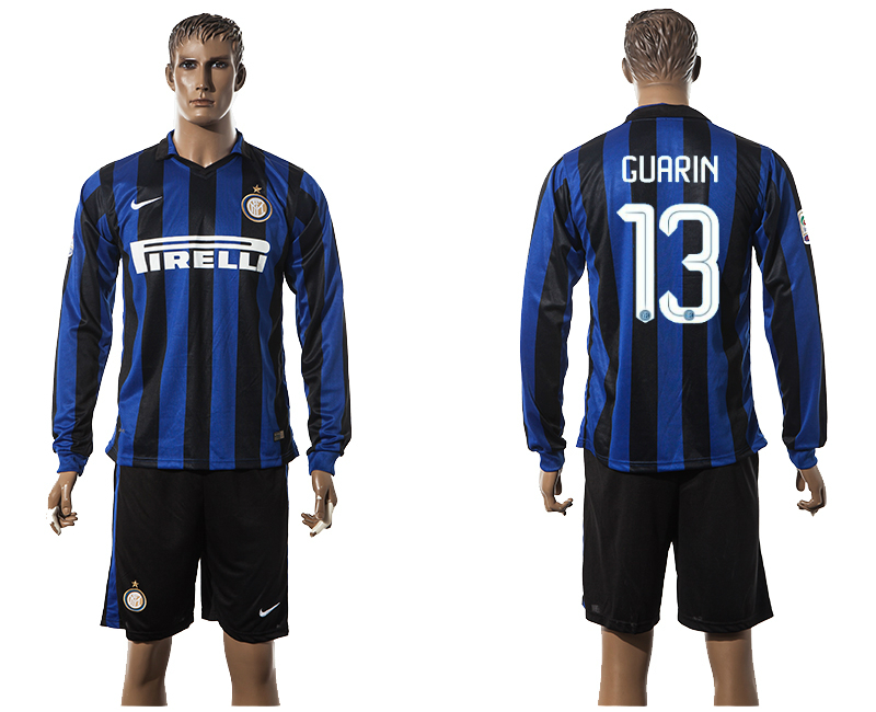 2015-16 Inter Milan 13 GUARIN Home Long Sleeve Jersey