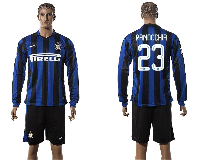 2015-16 Inter Milan 23 RANOCCHIA Home Long Sleeve Jersey