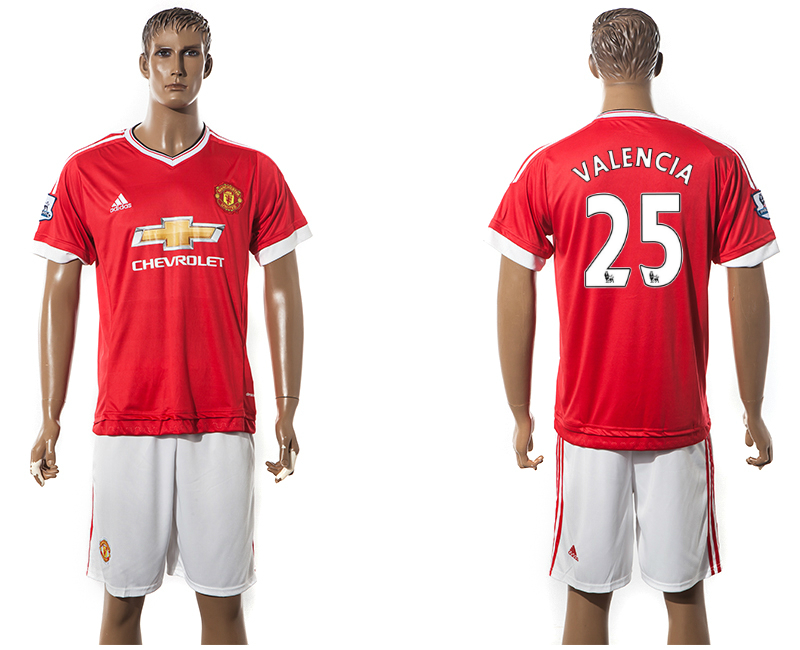2015-16 Manchester United 25 VALENCIA Home Jersey 2015-16 Manchester United 25 VALENCIA Home Jersey