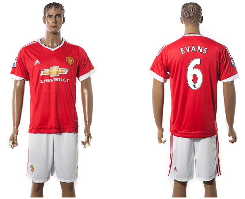 2015-16 Manchester United 6 EVANS Home Jersey