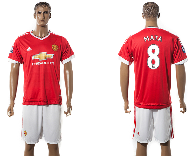 2015-16 Manchester United 8 MATA Home Jersey