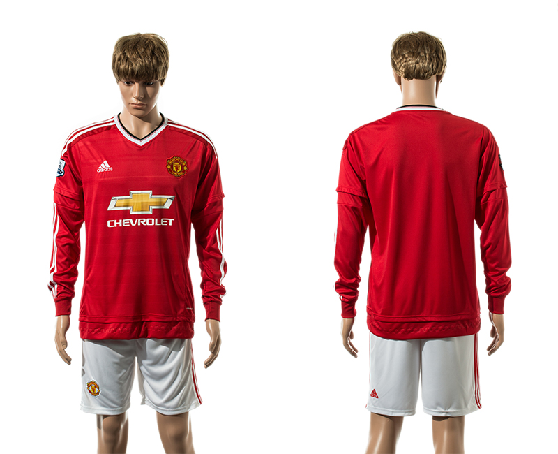 2015-16 Manchester United Home Long Sleeve Jersey