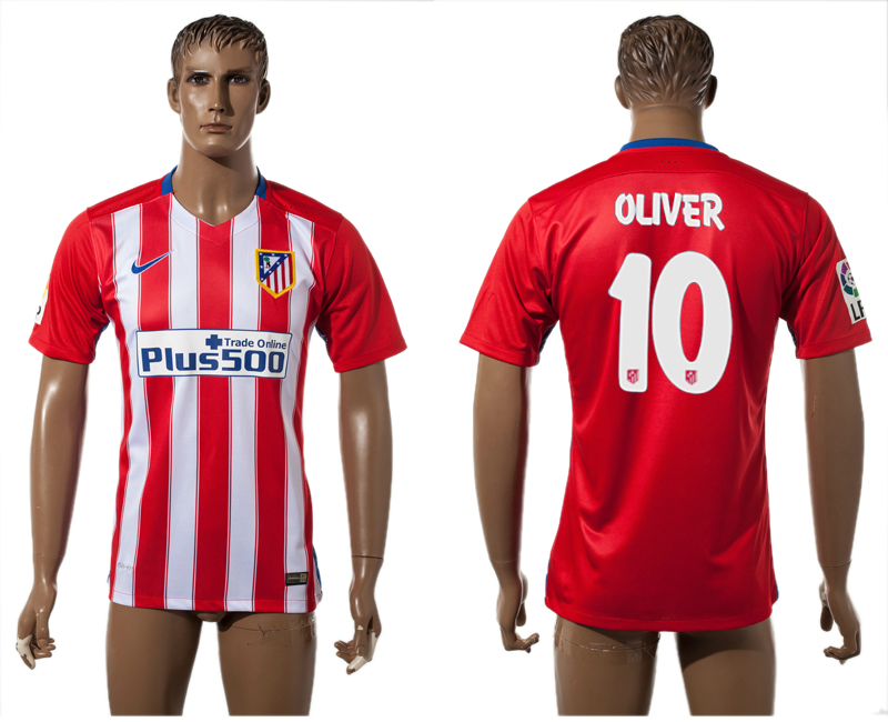 2015-16 Atletico Madrid 10 OLIVER Home Thailand Jersey