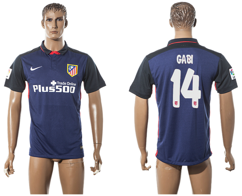 2015-16 Atletico Madrid 14 GABI Away Thailand Jersey 2015-16 Atletico Madrid 14 GABI Away Thailand Jersey