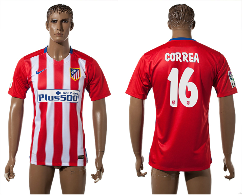 2015-16 Atletico Madrid 16 CORREA Home Thailand Jersey 2015-16 Atletico Madrid 16 CORREA Home Thailand Jersey