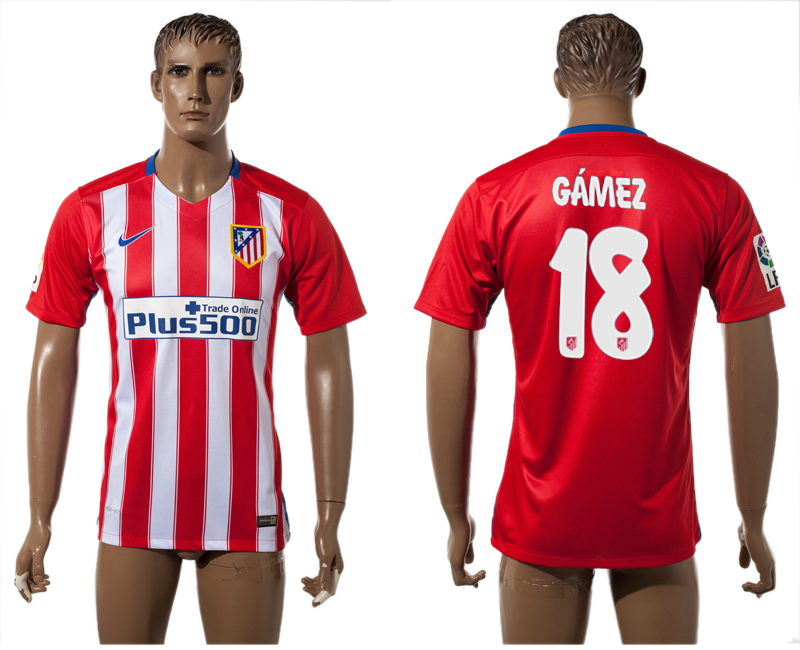 2015-16 Atletico Madrid 18 GAMEZ Home Thailand Jersey