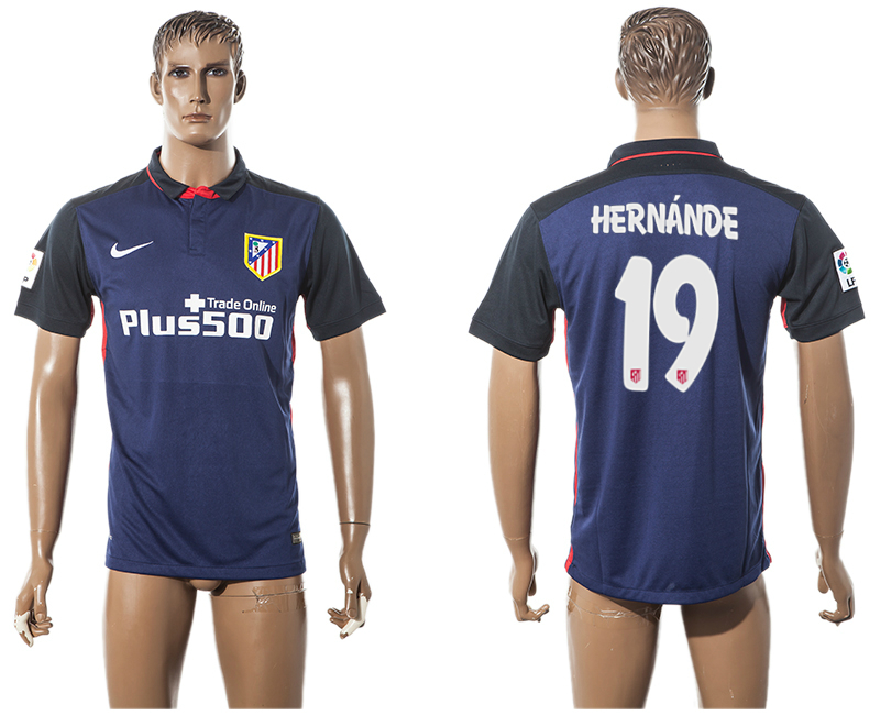 2015-16 Atletico Madrid 19 HERNANDE Away Thailand Jersey 2015-16 Atletico Madrid 19 HERNANDE Away Thailand Jersey