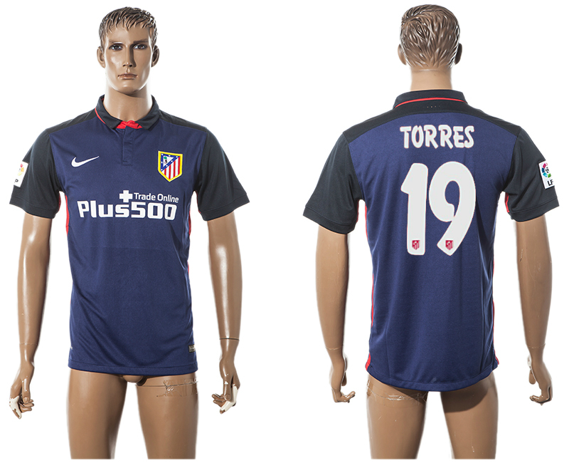 2015-16 Atletico Madrid 19 TORRES Away Thailand Jersey