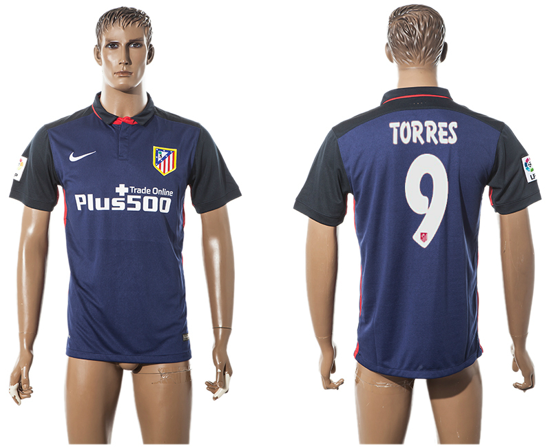 2015-16 Atletico Madrid 9 TORRES Away Thailand Jersey 2015-16 Atletico Madrid 9 TORRES Away Thailand Jersey