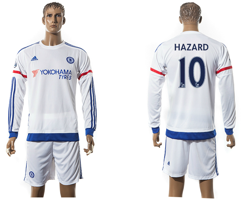 2015-16 Chelsea 10 HAZARD Away Long Sleeve Jersey