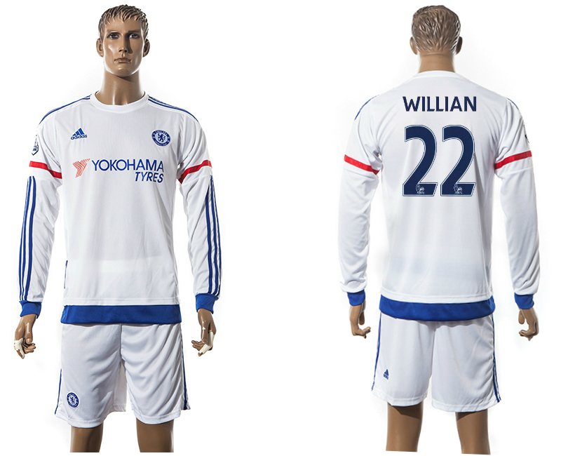 2015-16 Chelsea 22 WILLIAN Away Long Sleeve Jersey
